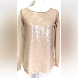 Club Monaco peach sequin top